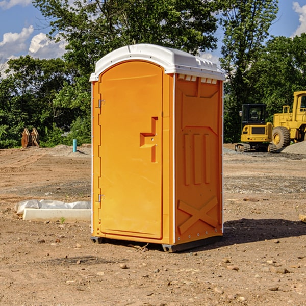 how often are the portable restrooms cleaned and serviced during a rental period in Hubbardston